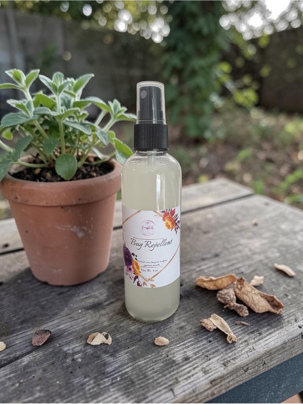 Bug Repellent Spray in Cobalt Blue Bottle 4 oz all natural handmade